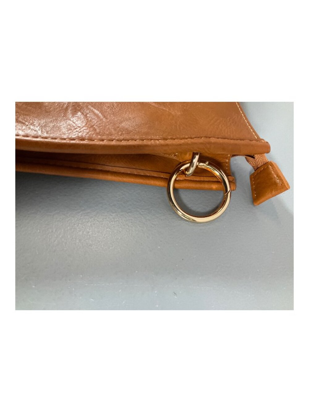 Ahdorned U-Shaped Messenger Bag in Camel with Dual Straps and Bonus Pouch